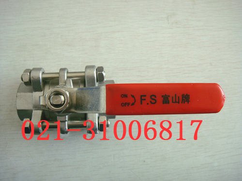 台湾富山FS313三片式不锈钢丝口球阀